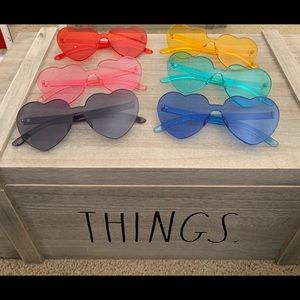 6 heart shaped glasses